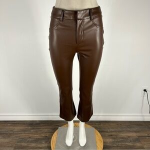 Anthropologie GREYLIN Brown faux Leather Pants XS
